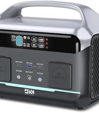 daranener portable power station with 600w, 299wh battery backup