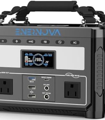 enernova portable power station with 600w ac outlets and solar generator