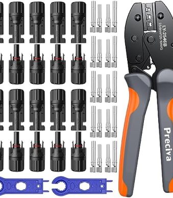 preciva solar crimping tool kit with connectors and wrench