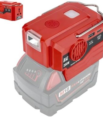 waxpar 200w power inverter for milwaukee m18 18v battery
