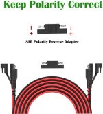bateria power 25ft 16awg battery charger extension cord with sae connector