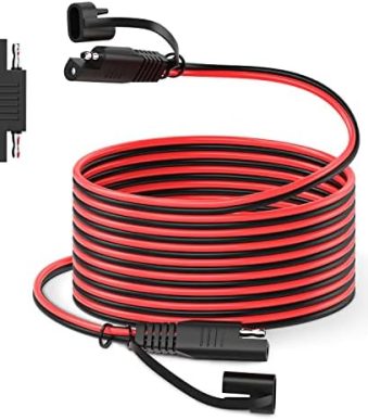 bateria power 25ft 16awg battery charger extension cord with sae connector