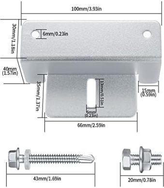 bjbjjiu 4 sets shaped solar panel mounting brackets for rvs
