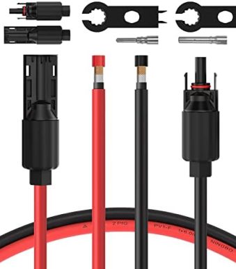 bougerv 10ft solar extension cable with connectors and adaptor
