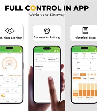 bougerv 60a mppt solar charge controller with remote control
