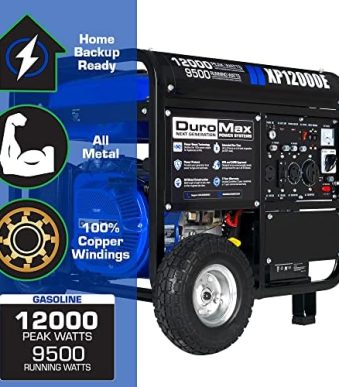 duromax gas powered portable 12000 watt generator, 50 state approved