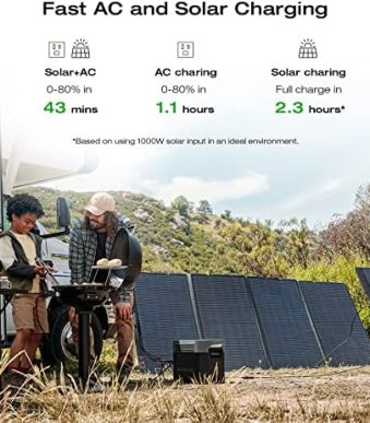 ef ecoflow solar generator delta 2 max with fast dual charging