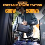 egretech sonic 600w solar generator with 500wh battery