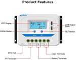 epever 10a solar charge controller with dual usb output