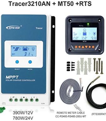 epever 30a mppt charge controller with mt50 & temperature sensor