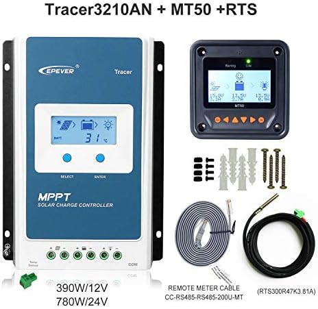 epever 30a mppt charge controller with mt50 & temperature sensor