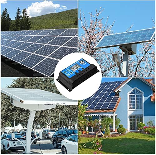 flutesan solar panel controller dual usb with lcd display (2-pack)