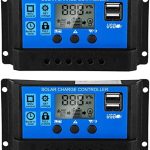 flutesan solar panel controller dual usb with lcd display (2-pack)