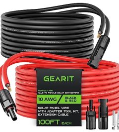 gearit 10awg 100 feet solar extension cable for renewable energy
