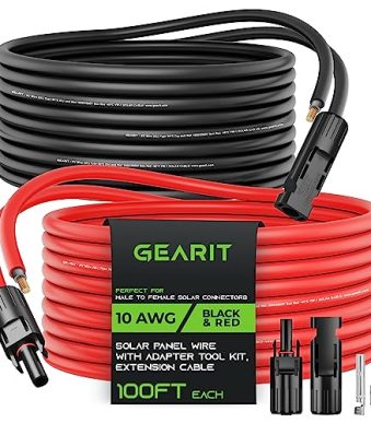 gearit 10awg 100 feet solar extension cable for renewable energy