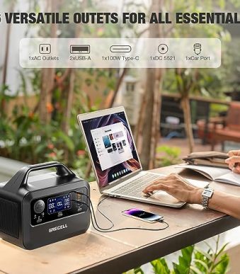 grecell compact 300w power station with fast charging and usb-c