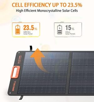 grecell portable 200w solar panel charger with waterproof ip65 case