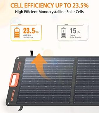 grecell portable 200w solar panel charger with waterproof ip65 case