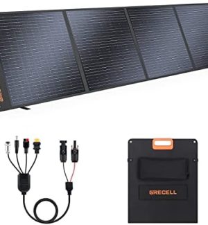 grecell portable 200w solar panel charger with waterproof ip65 case
