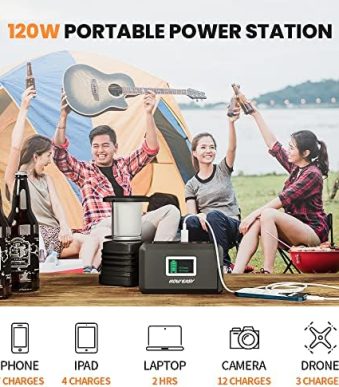 howeasy portable 120w power station with solar generator