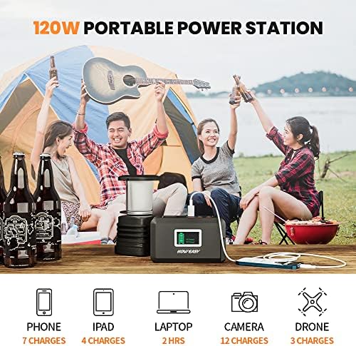 howeasy portable 120w power station with solar generator