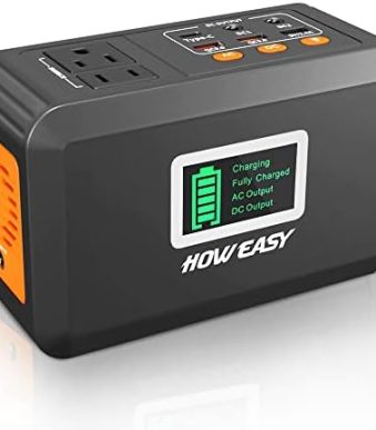howeasy portable 120w power station with solar generator
