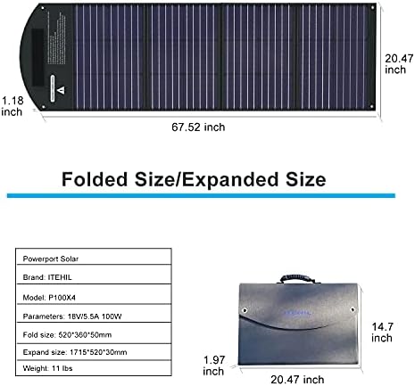 itehil 100w solar panel 18 v monocrystalline with usb output