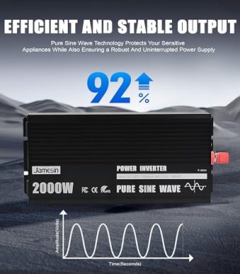 jamesin 2000w pure sine wave inverter with led display