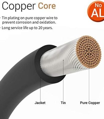 jyft 30ft red + 30ft black solar extension cable with connectors
