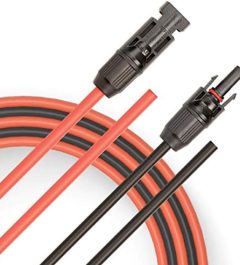 jyft 30ft red + 30ft black solar extension cable with connectors