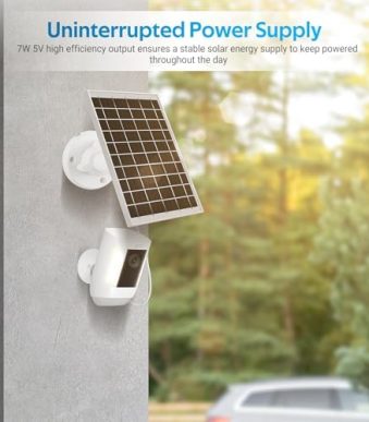 kashuen solar panel 7w for ring camera, ip65 waterproof