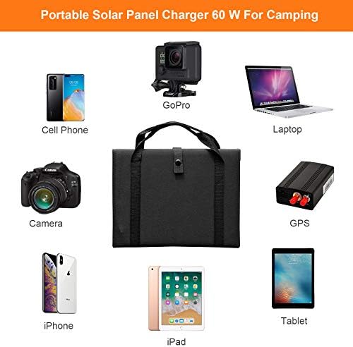 keshoyal 60w foldable solar panel for camping and charging devices