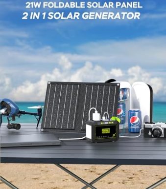 marbero 80w solar generator with solar panel included