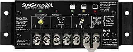 morningstar sunsaver 20a pwm solar charge controller for 24v batteries
