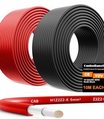 oududianzi 10m solar panel extension wire black and red