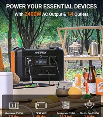 oupes portable power station 2400w with solar panels for outdoor use