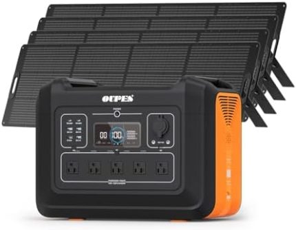 oupes portable power station 2400w with solar panels for outdoor use