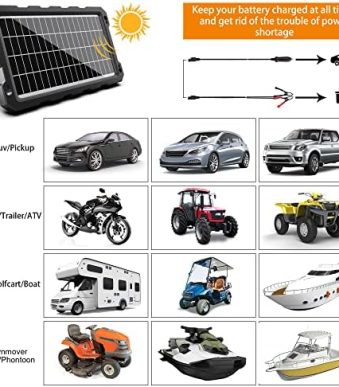 oymsae 7.5w solar car battery charger for automotive and marine vehicles