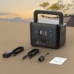 powkey portable 200w power station with ac outlet and led light