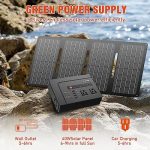 powkey portable power station 200w with solar panel for outdoor use