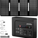 powkey portable power station 200w with solar panel for outdoor use