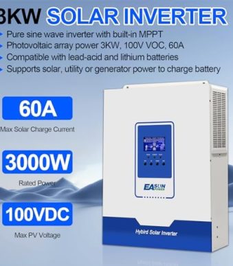 powland 3000w solar inverter with built-in charge controller