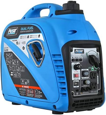 pulsar portable dual fuel inverter generator with usb outlet