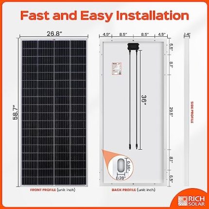 rich solar 200w 24v monocrystalline solar panel for off-grid use