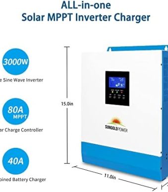 sungoldpower 3000w 24v hybrid solar inverter all-in-one solution