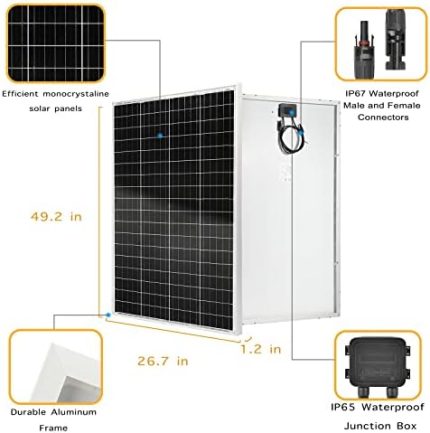 sunsul 160w mono solar panel waterproof 12v for off-grid use