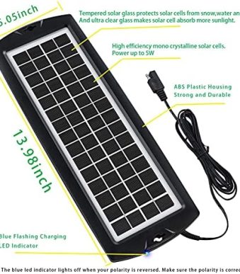 sunway solar car battery trickle charger 5w for rv marine boat