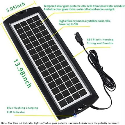 sunway solar car battery trickle charger 5w for rv marine boat