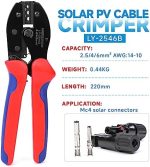 wekesigo solar pv connector crimping tool for awg14-10 wire