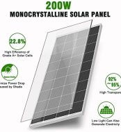 werchtay 200w monocrystalline solar panel for off-grid applications